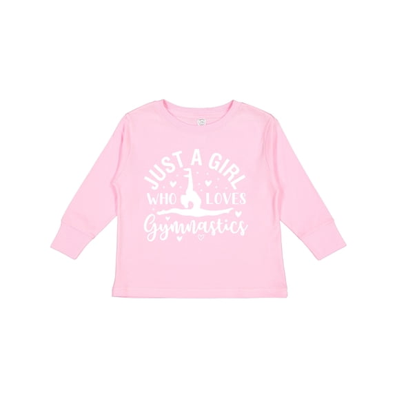 Inktastic Just a Girl Who Loves Gymnastics Girls Long Sleeve Toddler T-Shirt