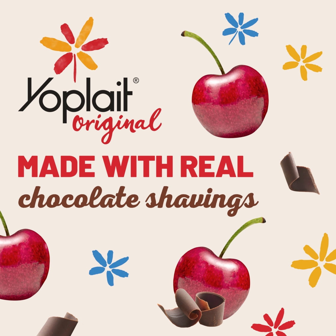 Yoplait Original Cherry with Chocolate Low Fat Yogurt, 6 oz Yogurt Cup
