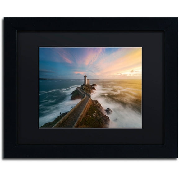 Trademark Fine Art "Last Rays in Brittany" Canvas Art by Mathieu Rivrin, Black Matte, Black Frame