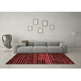 thumbnail image 3 of Ahgly Company Machine Washable Indoor Round Abstract Red Modern Area Rugs, 3' Round, 3 of 4