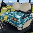 thumbnail image 3 of Xixirimido Golf Cart Seat Cover Quilted Golf Cart Seat Towel Blanket with 4 Pockets Fit for 2 Person Seats Carts Portable Travel Friendly Easy Carrying, Palm Trees, 3 of 8