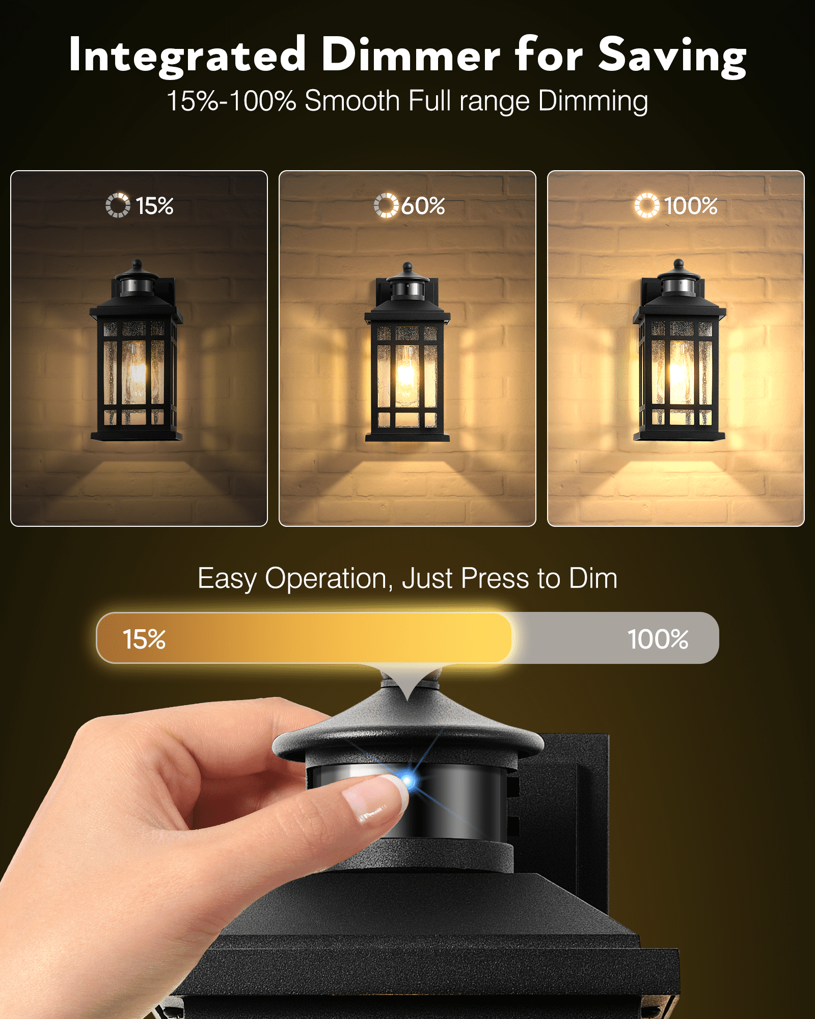 OPAXIS Motion Sensor Outdoor Wall Light, Adjustable Sensing Range Outside Lights for House, Black Dawn to Dusk Sconce Lights for Patio, Anti-Rust Waterproof Porch Lantern Wall Mount with Bubble Glass