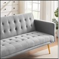 thumbnail image 5 of Morden Velvet Futon Sofa Bed for Living Room, Convertible 3 Adjustable Couch Loveseat with Metal Leg, 5 of 7