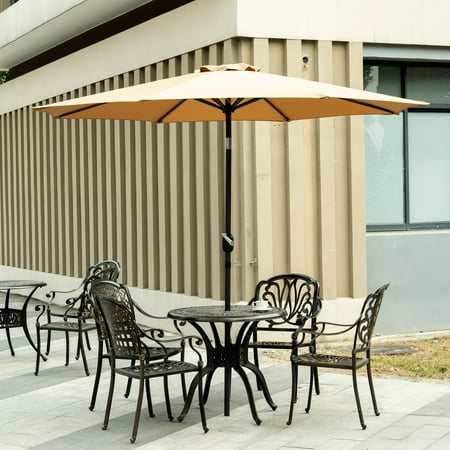 Ainfox 9ft Patio Umbrella Outdoor Table Yard Garden Folding Sunshade Sun With Hand Cranking And Tilt Waterproof Uv Proof