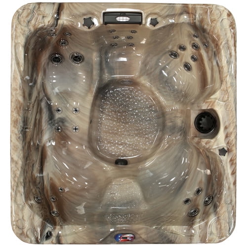 American Spas 5-Person Lounger Waterfall Spa with 30 Jets 84L 84W 36H by
