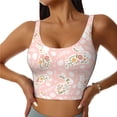 thumbnail image 2 of Picia Easter Bunny Sports Bra for Women,Padded Strappy Sports Bras Medium Support Yoga Bra with Removable Cups,Running Yoga Bra-Small, 2 of 9