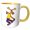 Yellow/White, variant on 3drose, Funny Cute Moose Snowboarding Cartoon, 15oz Mug