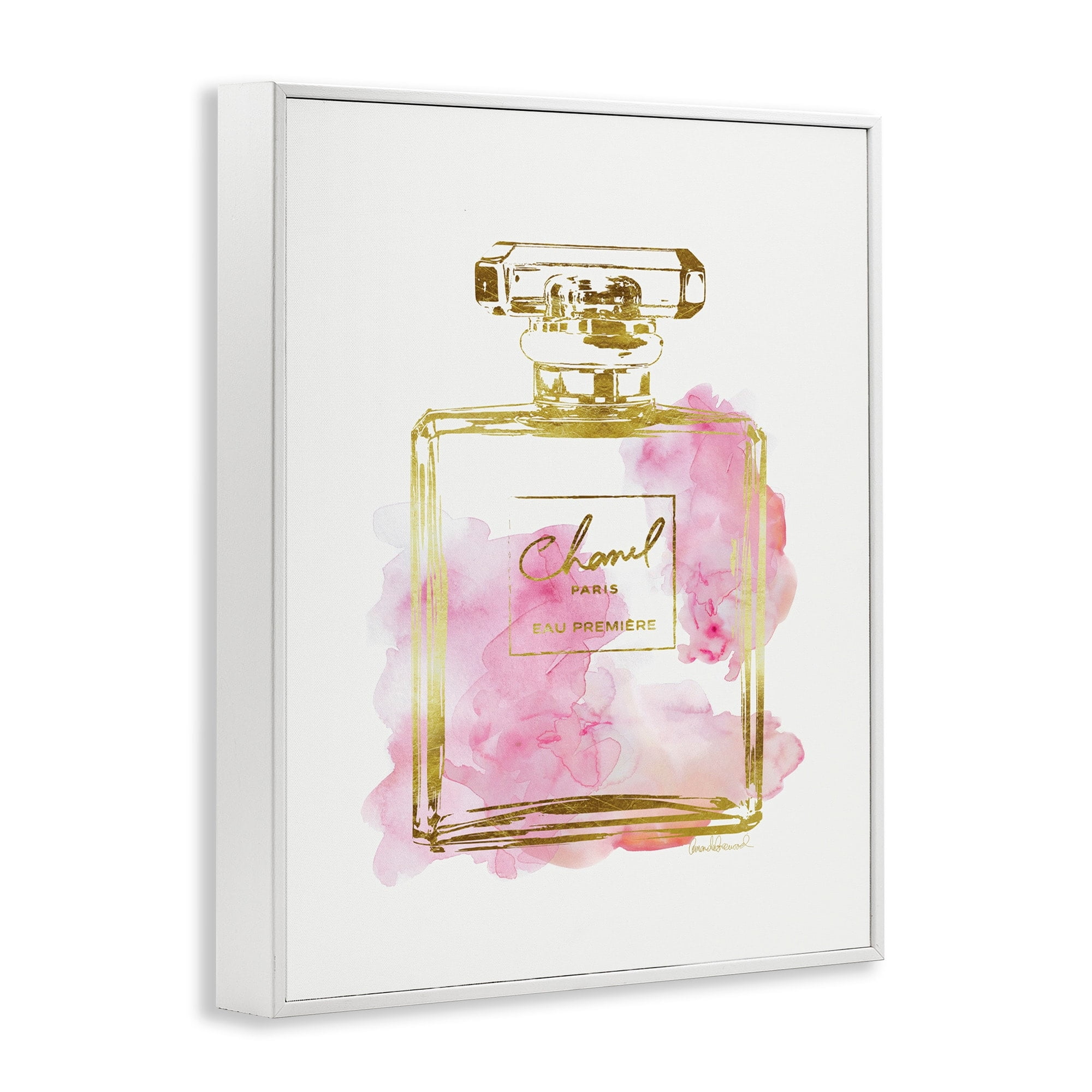 Stupell Industries Glam Perfume Bottle Gold Pink, 16 x 20,Design by Amanda Greenwood