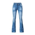 thumbnail image 3 of Hvyesh Flare Jeans for Women High Waist Bootcut Stretchy Stacked Wide Leg Jeans Teen Girls Trendy Hippie Pants with Pockets, 3 of 9