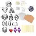 thumbnail image 1 of Matsuzay Cortadores de aretes de arcilla con tarjetas para aretes y ganchos para diseñador Kits para hacer jabón 177 piezas, 1 of 6