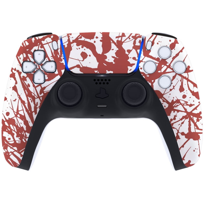 eXtremeRate Blood Patterned Touchpad Front Housing Shell Replacement Cover for ps5 Controller BDM-010/020/030/040