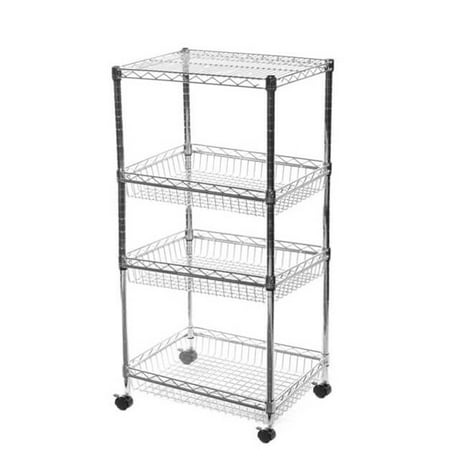 

18 Deep x 36 Wide x 92 High 4 Tier Mobile Basket Unit