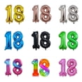 thumbnail image 2 of Globos de 32 pulgadas con números grandes, dorados, negros, plateados, verdes, rojos y azules, para decoración de cumpleaños número 18 de adultos, suministros para fiestas de aniversario, 2 of 5