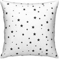 thumbnail image 4 of Black Stars on White Background Double Sided Pillow Cases Seamless Pattern Elegant Art Design Plush Pillowcase Square Cushion Pillow Covers for Sofa Bed Home Decor 18x18 in, 4 of 6