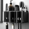 thumbnail image 2 of Wall Mount Toothbrush Holders Toothpaste Dispenser Large Capacity Tray Bathroom, 2 of 9
