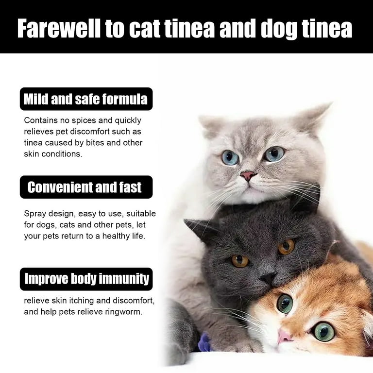 Ofocase 2pcs Pet Skin Care Spray Cat Ringworm Treatment