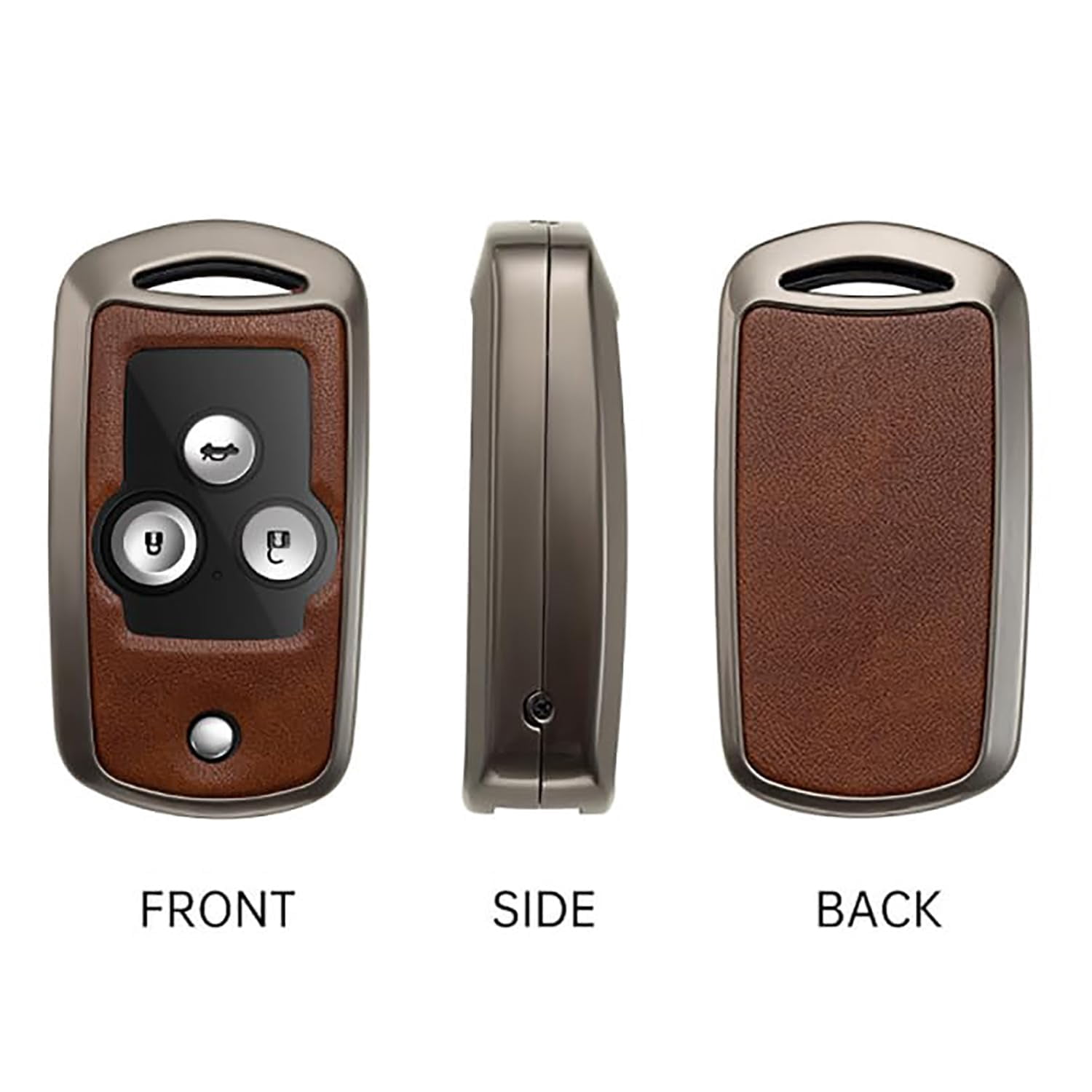 Flip Folding Key Fob Jacket Fit for Honda Accord 2008-2012 Metal Key Skin Leather Key Shell Double Protection Key Case Fit for MDX RDX TL TSX ZDX 2008-2013