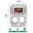 Aluminum TV Dinner Trays with Board Lid 8x6 Disposable
