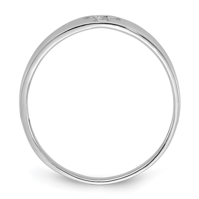 Faith Cross Ring Adjustable from sizes 3 to 6 Rhodium on Sterling Silver - Nontarnish
