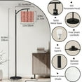 thumbnail image 4 of Arc Floor Lamp with Remote, Dimmable Bulb, Art Deco Arched Floor lamp Japanese Hexagon Star Seamless Pattern Modern Standing Lamps with for Living Room, Bedroom, Office, 4 of 5