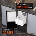 thumbnail image 3 of OUTBID 15" W Drainless Under Counter Ice Maker 22LBS Storage Bin Makes Crescent Ice A Free Standing and Built in Ice Maker for Home and Commercial Use ETL Approved No Drain Needed, 3 of 12