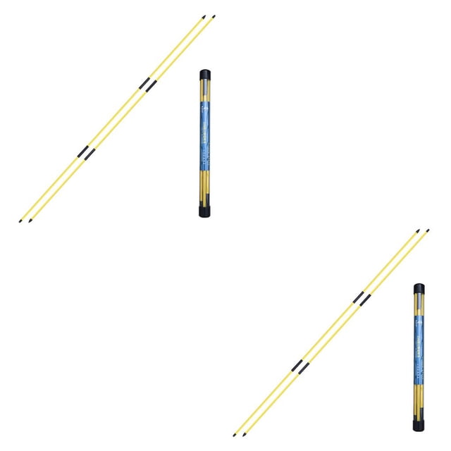 Greeniant Palo de alineación de golf de fibra de vidrio portátil tres partes 122 cm varilla indicadora de dirección plegable accesorios para Amarillo 2piezas
