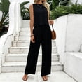 thumbnail image 4 of Byworldtasic 2 Piece Summer Outfit for Women Backless Tie Back Vest Wide Leg Flowy Beach Pants Casual Vacation Matching Sets, 4 of 5