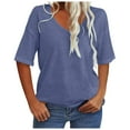 thumbnail image 2 of Womens T Shirts Summer Tops 2025 Solid Color Short Sleeve Scoop Neck Casual Soft Basic Tees Tshirts Shirts for Women, 2 of 6
