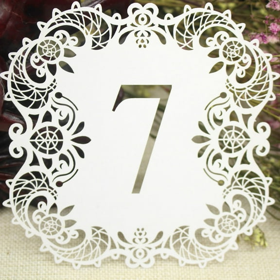 TAILTOSS Wedding Table Numbers 10Pcs Set 12.6x12.6in White Paper Square Elegant Design For Special Event