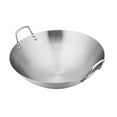 thumbnail image 3 of Wok à Fond Rond en Acier à Double Poignée, Wok Traditionnel Polyvalent pour Cuisson et Friture 26 cm, 3 of 8