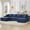 Blue, variant on Vanress 125 Inch Modular Cloud Couch Sectional Sofa for Living Room, Modern Corduroy Boneless Couch, Upholstered Deep Seat U Shape Sofas Couches, No Assembly Required, Black