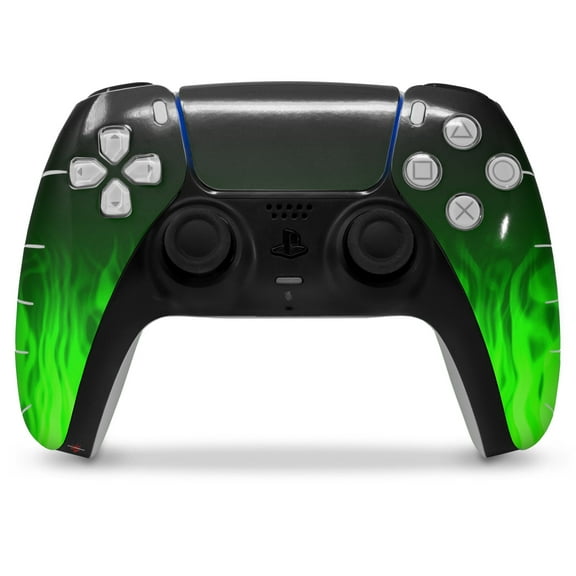 WraptorSkinz Skin Wrap compatible with the Sony PS5 DualSense Controller Fire Green (CONTROLLER NOT INCLUDED)
