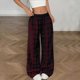 thumbnail image 2 of Pantalones de Cintura Elástica de Pierna Ancha para las Mujeres Pantalones de Tobillo de Mezcla de Lino Casual Impreso Recto, Pantalones de Pierna Ancha Casual para las Mujeres, 2 of 9