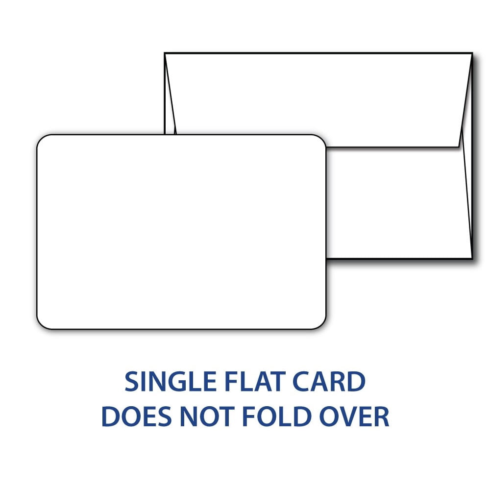 5" x 7" Rounded Corner Flat Cards & Envelopes 40 Sets
