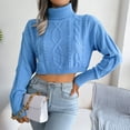 thumbnail image 2 of Vedolay Women's Pullover Winter Zipper Sweater Loose Casual Warm Pullover Tops Blue,L, 2 of 5