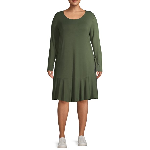 Terra & Sky Terra & Sky Women's Plus Size Knit Peplum Dress Walmart