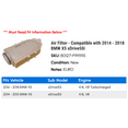 thumbnail image 2 of Air Filter - Compatible with 2014 - 2018 BMW X5 xDrive50i 2015 2016 2017, 2 of 2