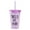 Purple, variant on SPRING PARK Water Bottle Flash Powder With Straws Drinking Straw Cup Drinkware