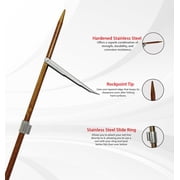 SPEARFISHING WORLD Hawaiian Sling Spear Shaft with Slide Ring and Heavy Duty Flopper / Barb for use with Reel and Line for Spearfishing Larger and Pelagic Fish