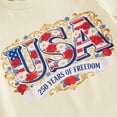 thumbnail image 5 of Xudanell Kids Toddler Little Girls 250 Years Anniversary USA Shirt 250th Birthday 4th of July T-Shirt Patriotic Top (Light Yellow, 5-6 Years), 5 of 5