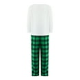thumbnail image 5 of Fiomva Matching Family Pajamas Sets Christmas PJ's with Letter and Plaid Printed Long Sleeve Tee and Bottom Loungewear, 5 of 10