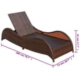 thumbnail image 4 of vidaXL Chaise Longue avec Coussin en Rotin Synthétique Brun, 4 of 4