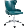 thumbnail image 1 of Meridian Furniture Chaise de Bureau Pivotante Réglable en Cuir Végétalien Bleu, 1 of 11