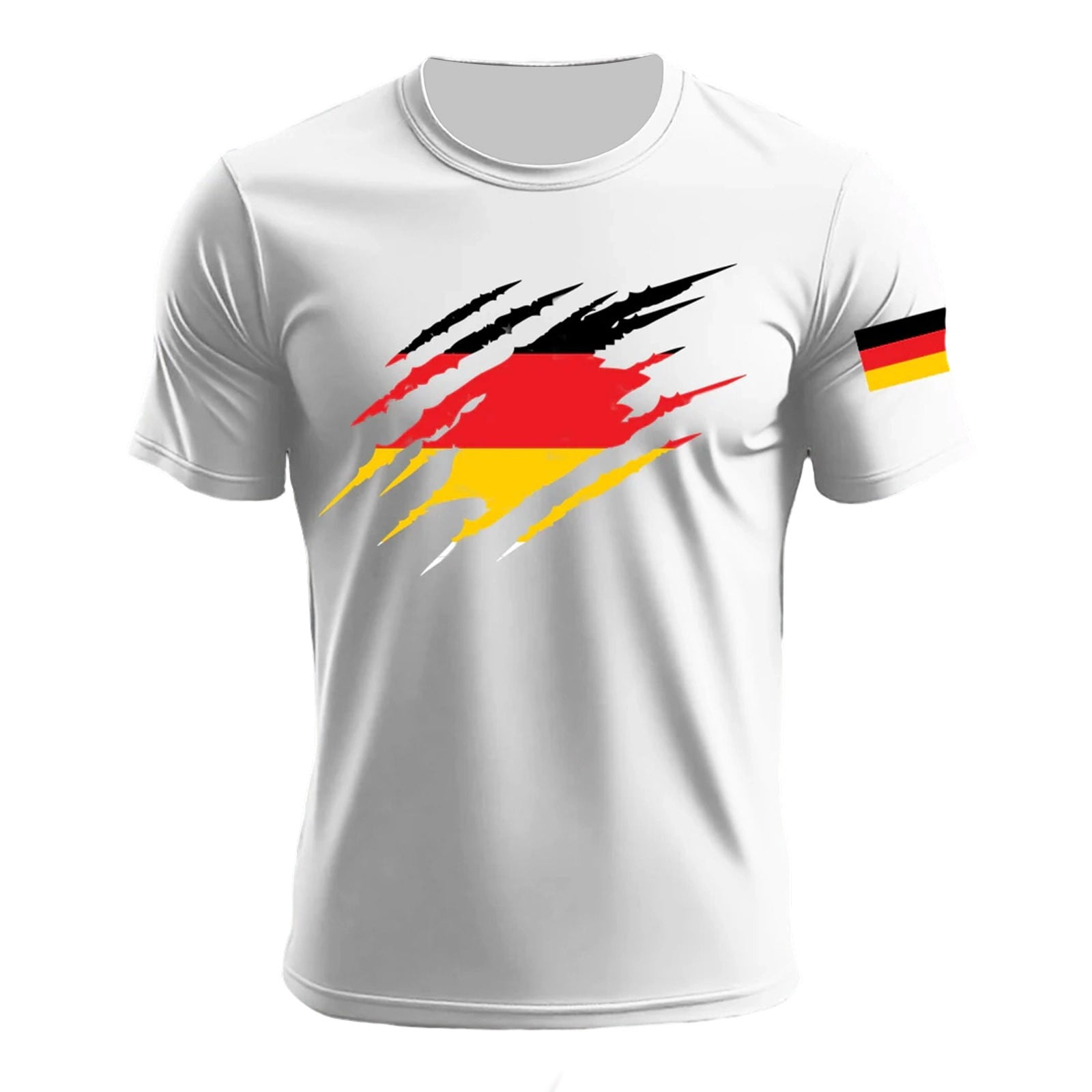 Mens Jerseys Football Shirt Germany Crewneck Short Sleeve Fan Tee Graphic Print Dressy Blouses 3XL