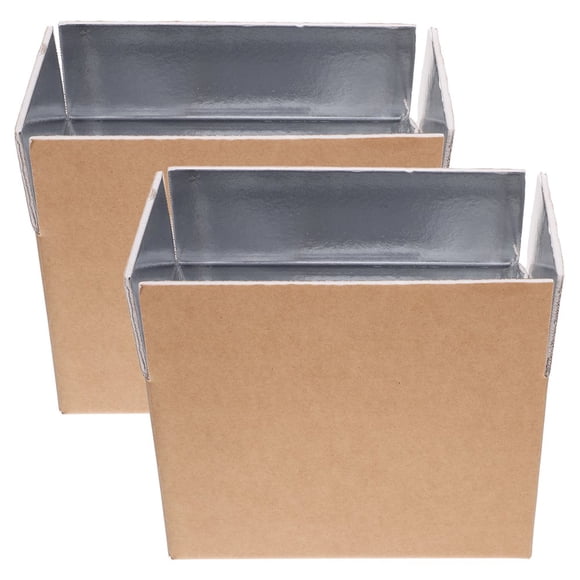 LOVEVER 2pcs Insulated Shipping Box Cold Shipping Boxes Large Cooler Box Moving Box Kraft Paper Insulated Thermal Bag for Mailing Wrapping