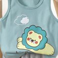thumbnail image 4 of Toddler Boy Summer Clothes Cute Graphic Tank Tops Shorts Outfits Lightweight Elastic Cotton Short Sets Blue 2-3 Years, 4 of 4