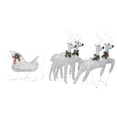 thumbnail image 2 of Outdoor 4 Reindeer n Sleigh Christmas Decoration, 100 LEDs, Cool White, 2 of 7