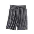 thumbnail image 2 of Fglymey Comfortable Women's Pajama Shorts - Elastic Waist with Drawstring & Pockets, Solid Colors Dark Gray M, 2 of 5