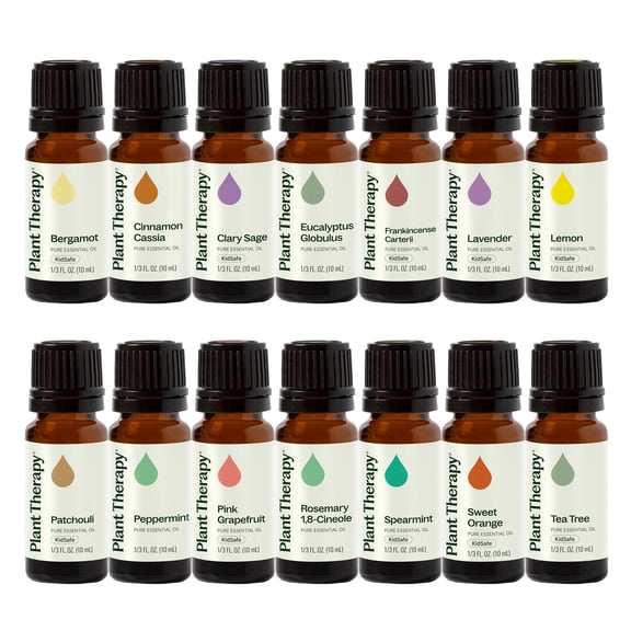Plant Therapy Top 14 Singles Set Lavender, Eucalyptus, Peppermint, Orange Sweet, Lemon & More 100% Pure, Undiluted, Natural Aromatherapy for Topical Use & Diffusion 10 mL (1/3 oz)