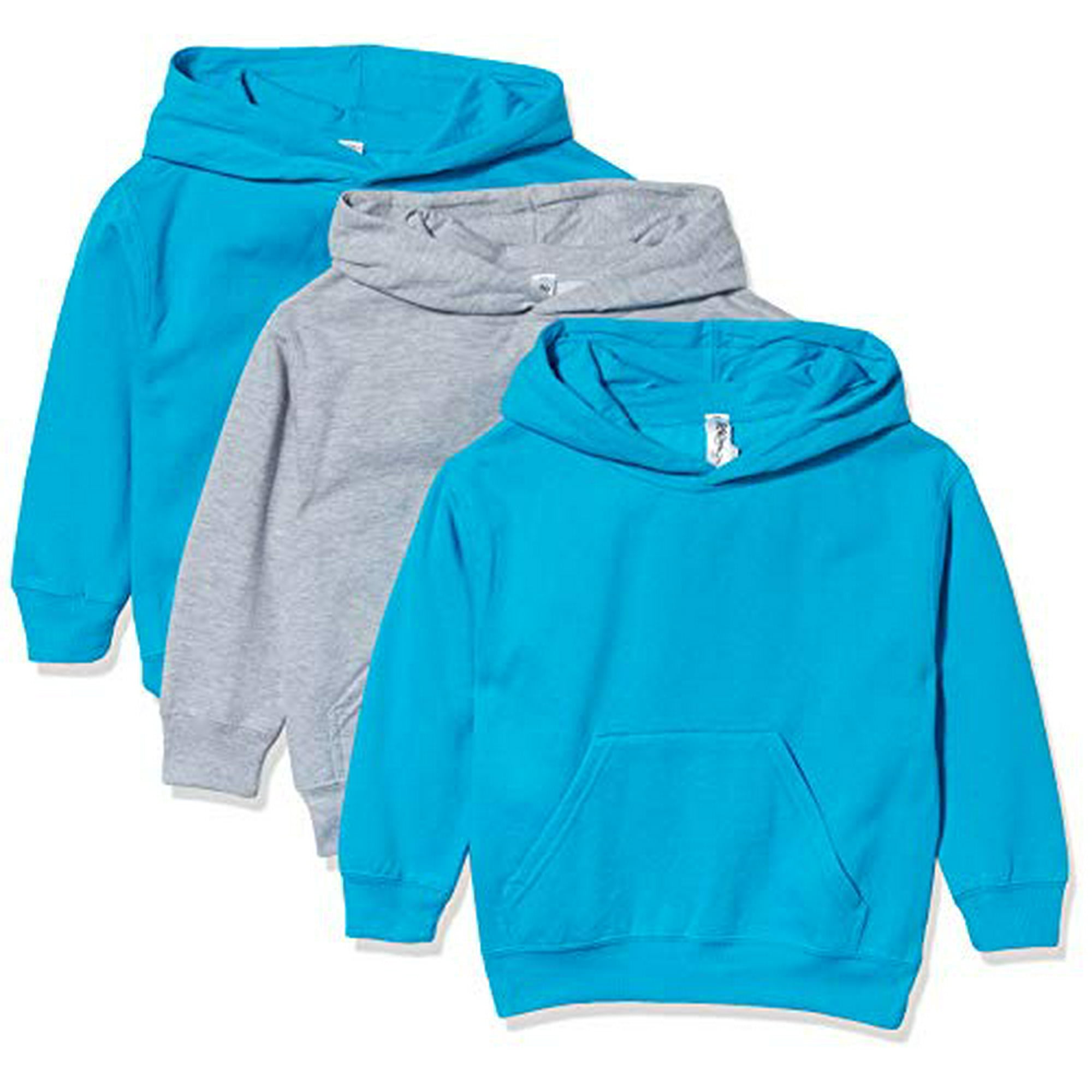 cotton hoodie turquoise hoodie kids Boys' Fleece Long Sleeve Pullover Hoodie (Pack of 3), Turquoise